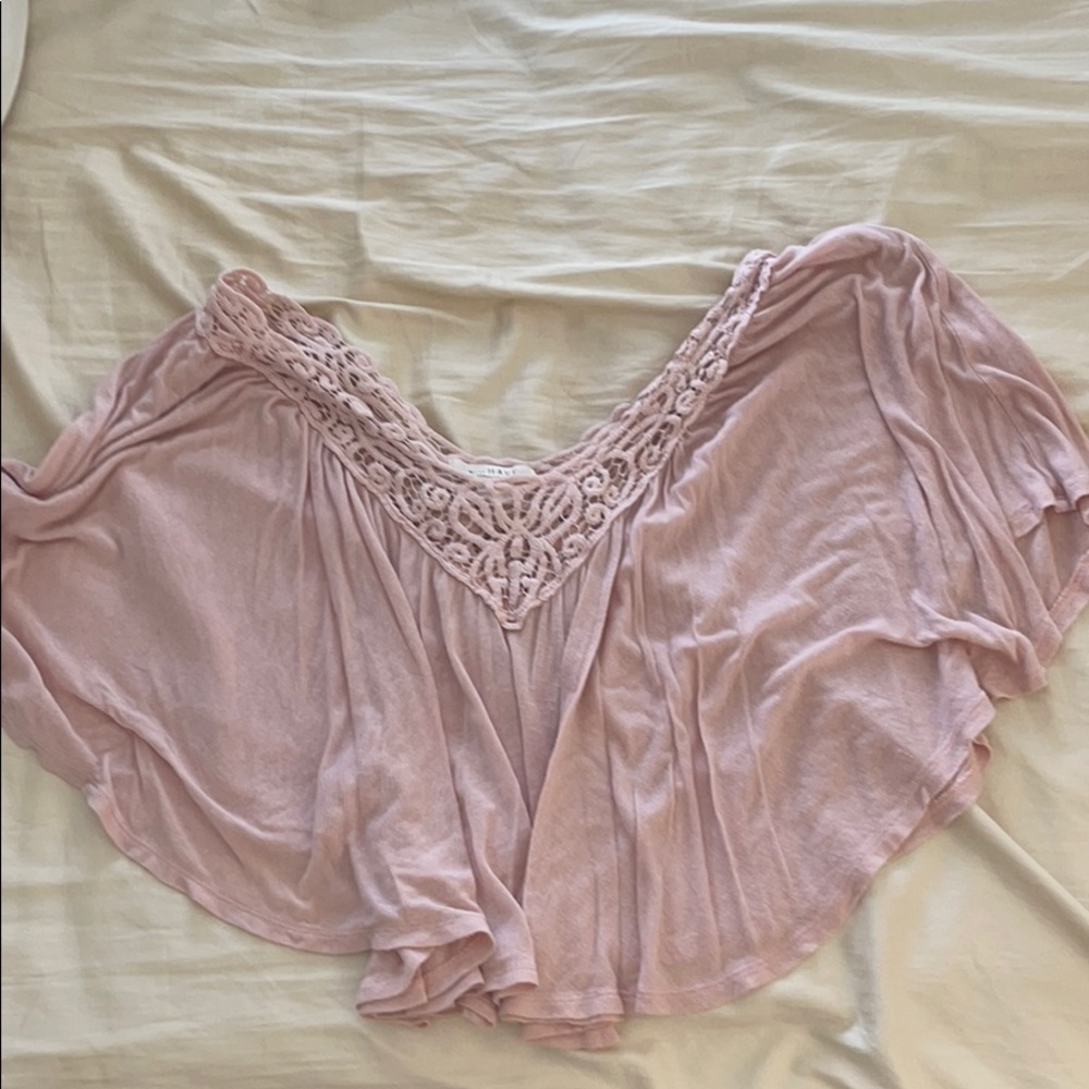 Pink off the shoulder blouse